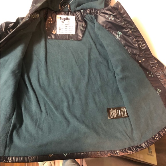 NWT Lupilu Waterproof Fleece Lined Dinosaur Jacket Rain Coat Kids Sz 4-6 4-5 5-6 - Picture 8 of 9